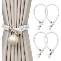 Bxaolu Curtain Tie Backs 4Pack, Big Pearl Curtain Straps Indoor Outdoor for Home, Office Decoration (Blue)