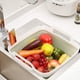 thumbnail image 5 of Lavabo plegable con tapón de desagüe Asas de transporte para 9 litros de gran capacidad, Lavabo, Lavabo plegable para fregadero de caravana, Verduras, Frutas, Fregadero de alimentos Colador Lavabo - Gris Ormromra WMPH-637-3, 5 of 6