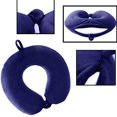 thumbnail image 3 of Almohada de viaje de Life Hall, almohada de apoyo para el cuello de espuma de memoria, para acampar, almohada de descanso para dormir (azul marino) Feliz Sencillez, 3 of 4