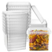 NYHI 64 oz 20 Large Pack Square Clear Deli Containers with Lids Disposable BPA Free Plastic Food Storage Containers with Lids Airtight for Meal Prep Take Out Kitchen