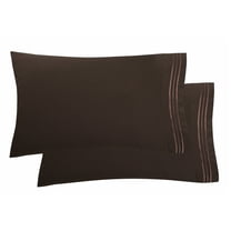 1800 Thread Count Egyptian Quality Super Soft Wrinkle Free 2-Piece Pillowcases- Standard Size-Chocolate Brown