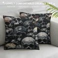 thumbnail image 3 of Orinice Skulls Graphic Decorative Throw Pillow Cover for Home Couch Living Room Bed Sofa Zipper Closure Aesthetic Decorative 1PC 24x24in, 3 of 5