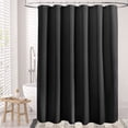 thumbnail image 3 of GourmetG Black Shower Curtain Thick 240GSM, Fabric Shower Curtain with Waffle Weave, Bathroom Shower Curtains, Hotel Quality Heavy Duty, 72 x 72 Inches, 3 of 15