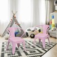 thumbnail image 4 of Costway Ensemble de 2 Chaises pour Enfants Fauteuil en Acier Empilable Intérieur Extérieur Rose, 4 of 10