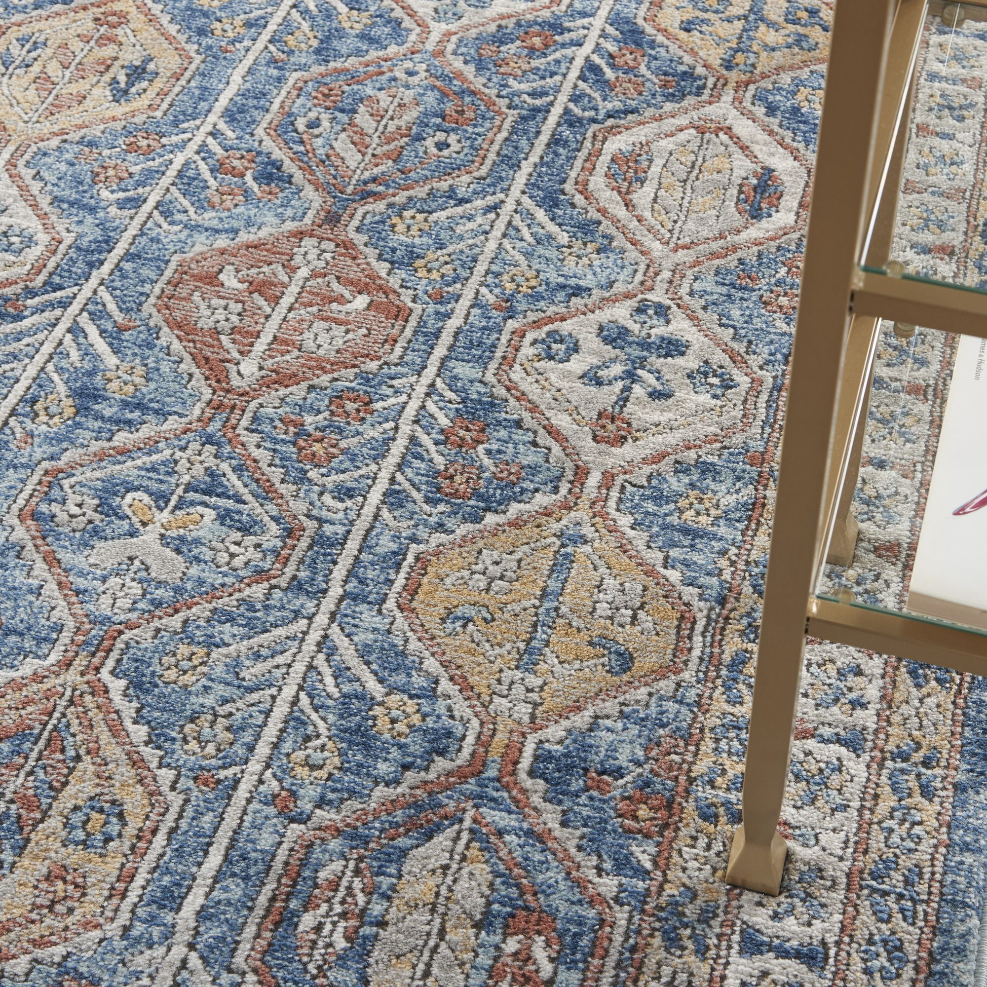 Nourison Concerto Modern Blue/Multi 3'9" x 5'9" Area Rug, (4x6)