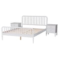 thumbnail image 2 of Baxton Studio Lucera Mid-Century White Full Size 3-Piece Bobbin Bedroom Set, 2 of 6