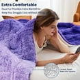 thumbnail image 5 of Teler Faux Fur Weighted Blanket for Adults, Sherpa Queen Size Heavy Blanket for Sleeping, 60” x 80”, 20 lbs,Sunset Purple, 5 of 8