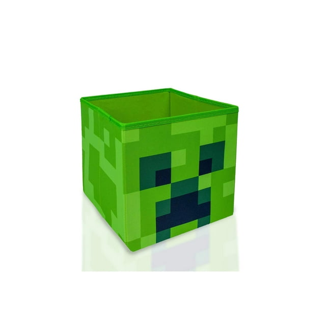 Organizador de cubos de almacenamiento Minecraft Creeper, papelera cuadrada de 25 cm