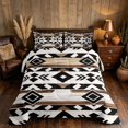 thumbnail image 2 of Manfei Southwestern Geometric Queen Comforter Set, Hippie Aztec Comforter Sets Queen, Black White Brown, Reversible 3 Pieces, 1 Comforter and 2 Pillowcases, 2 of 6
