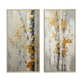 thumbnail image 2 of Designart "Tree Of Grey & Yellow II" Tree Monochrome Framed Wall Art Set Of 2 - Yellow Floral Framed Canvas Set For Living Room Decor, 2 of 7