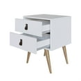 thumbnail image 7 of Manhattan Comfort Amber Nightstand with Faux Leather Button Handles in White (Set of 2), 7 of 7
