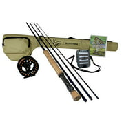 K&E Outfitters Drift Series 8wt Fly Fishing Rod and Reel Complete Package (Black Reel)