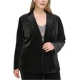 thumbnail image 1 of Calvin Klein Womens Velvet One Button Blazer Jacket, Black, Plus Size, 22W, 1 of 2