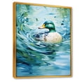 thumbnail image 2 of Designart "Abstract Duck Ripples II" Animals Framed Wall Art - Traditional Blue Duck Entryway Framed Wall Art Print, 2 of 6