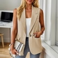 thumbnail image 2 of Yokua Women's Sleeveless Blazer Fully Lined Fashion Casual Work Office Blazer with Pockets, 2 of 8
