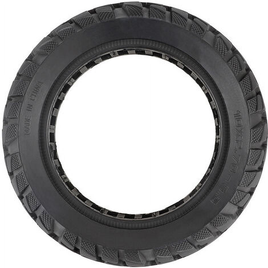 10x2.7-6.5 Solid Tire 10 Inch Electric Scooter Explosion-Proof Tubeless Tire Front/Rear Off-Road Tire Hollow Inner Non-Pneumatic Tire,Black
