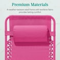 thumbnail image 6 of Best Choice Products Monochromatic Zero Gravity Chair, Folding Patio Recliner w/Side Tray, Headrest - Ultimate Pink, 6 of 8