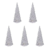 4 Piece Christmas Tree LED Acrylic Night Light Set With Auto Lighting Cycle For Home Decor For Living Room And Table Centerpiece Giftable Item For Holidays And Celebrations