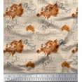 thumbnail image 1 of Soimoi White Rayon Fabric Text & Europe Map Travel Print Fabric by the Yard 56 Inch Wide, 1 of 3