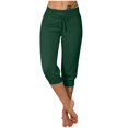 thumbnail image 2 of Women's High Waisted Capri Pants Drawstring Lightweight Stretch Yoga Hiking Joggers Casual Summer Pants with Pockets, 2 of 6