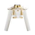 thumbnail image 4 of 3 Piece Pop Star Stage Costume Set, Popular Singer Idol Outfit, Printed Crop Jacket Tank Top and Shorts for Cosplay Performance, 3-12Y, 4 of 6