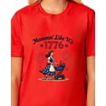 thumbnail image 4 of Fourth Of July American Inspired T-Shirt Women's Mommin' Like It's 1776 Festive Patriotic Short-Sleeve Tee, 4 of 5