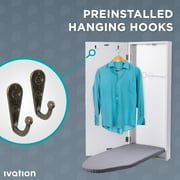 Ivation Ironing Board, Wall Mounted Ironing Board Cabinet W/Left Side Door & Release Lever, White