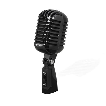 Classic Retro Dynamic Vocal Microphone, Vintage Style Vocal Mic with 16' ft. XLR Cable (Black)