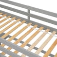 thumbnail image 6 of Twin Size Loft Bed, Bunk Bed with Built-in Desk and Staircase, Wood Loft Bed Frame with Full-length Guardrail for Kids Teens, No Box Spring Needed, Easy Assembly, Gray, 6 of 7