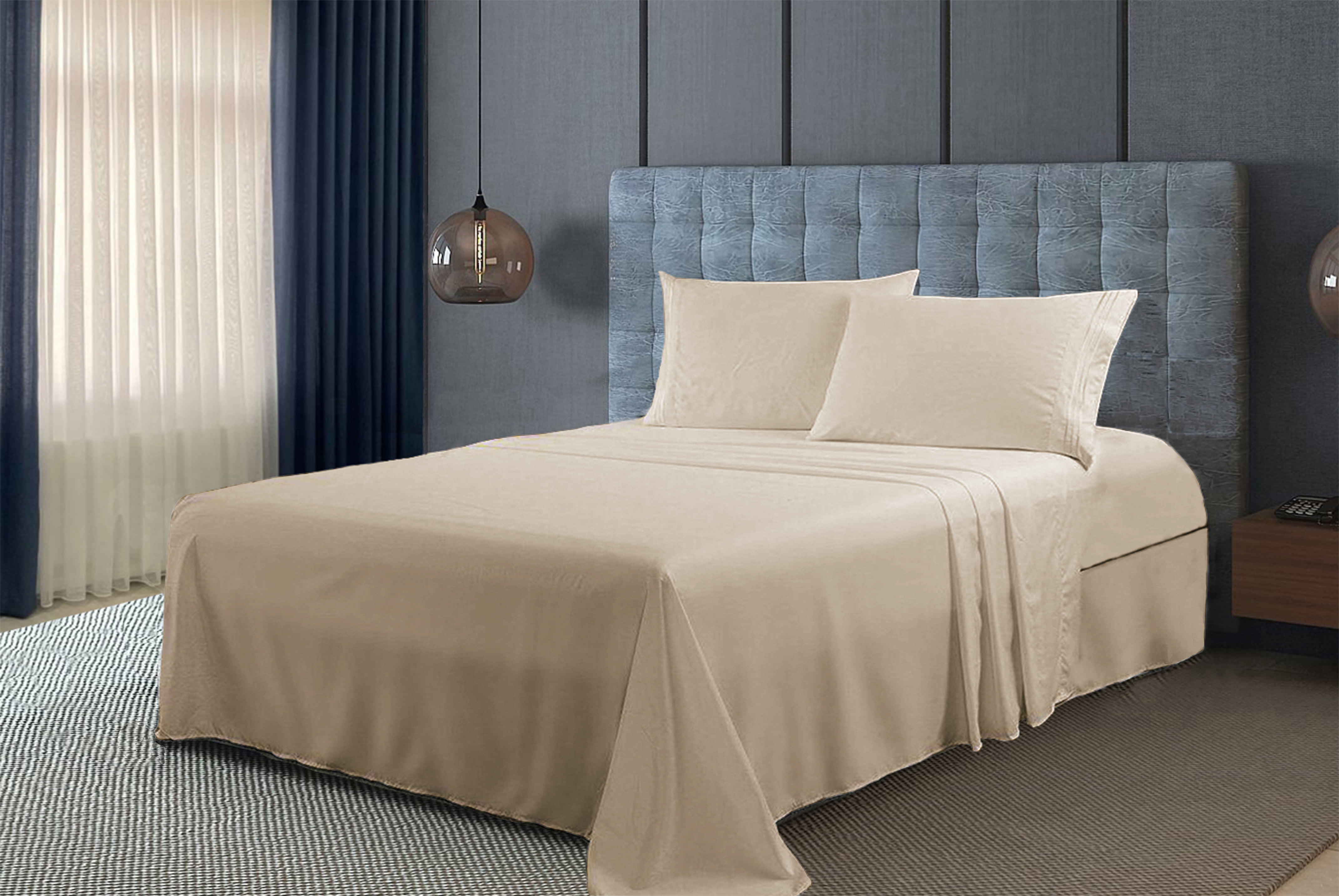 Smyrna Full Size Bamboo Derived Rayon Sheets Set, Deep Pockets, Softer