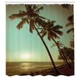 thumbnail image 3 of Ambesonne Tropical Shower Curtain, Sunset Pacific Dusk, 69"Wx70"L, Green Brown, 3 of 5