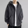 thumbnail image 6 of SNOWSONG Baggy Hoodie Men Clearance! Mens Jacket Men's Spring / Fall Cardigan Sweatshirt Couple Tops Long Sleeve Drawstring Hooded Jacket Zip up Hoodie Men Big and Tall Hoodie Dark Gray 4XL, 6 of 7