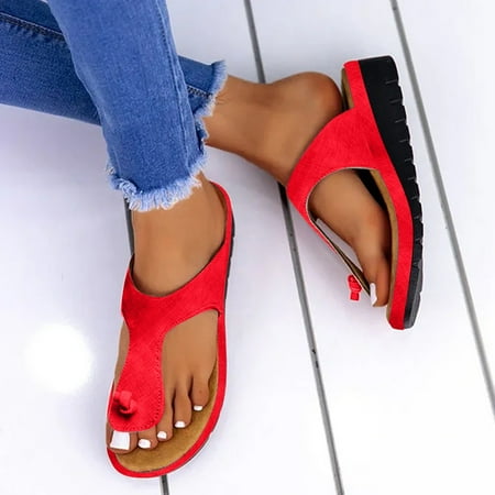 

〖Yilirongyumm〗 Red 40 Slippers For Women Rhinestone Shoes Flats Flip-Flops Toe Slippers Women s Summer Beach Open Casual Women s Slipper