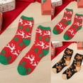 thumbnail image 3 of WTXUE Quarter Socks, Fuzzy Socks Warm Socks Super Cute Warm Plush Soft Print Women's Christmas Ear Socks Socks Winter Socks Red, 3 of 6