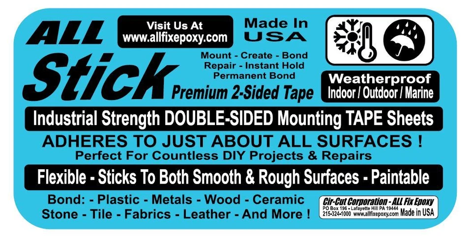Double Sided Tape Sheet Jumbo 9" X 11.5" Secure Carpets Household Repairs Bond