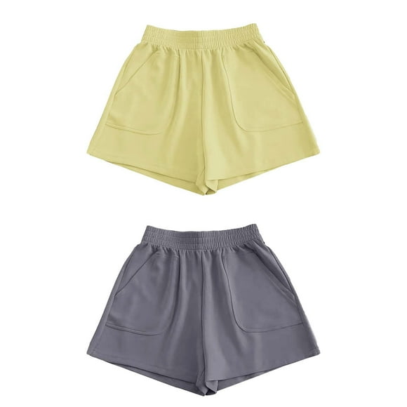 Clearance! HCURIBAD Athletic Shorts,Short Set Women's Comfortable Cotton Wide Leg Shorts Casual Hiking Sweat Shorts Mixed Color 2-pack,High Waisted Swim Shorts,Women's Sleepwear Mint Green XL