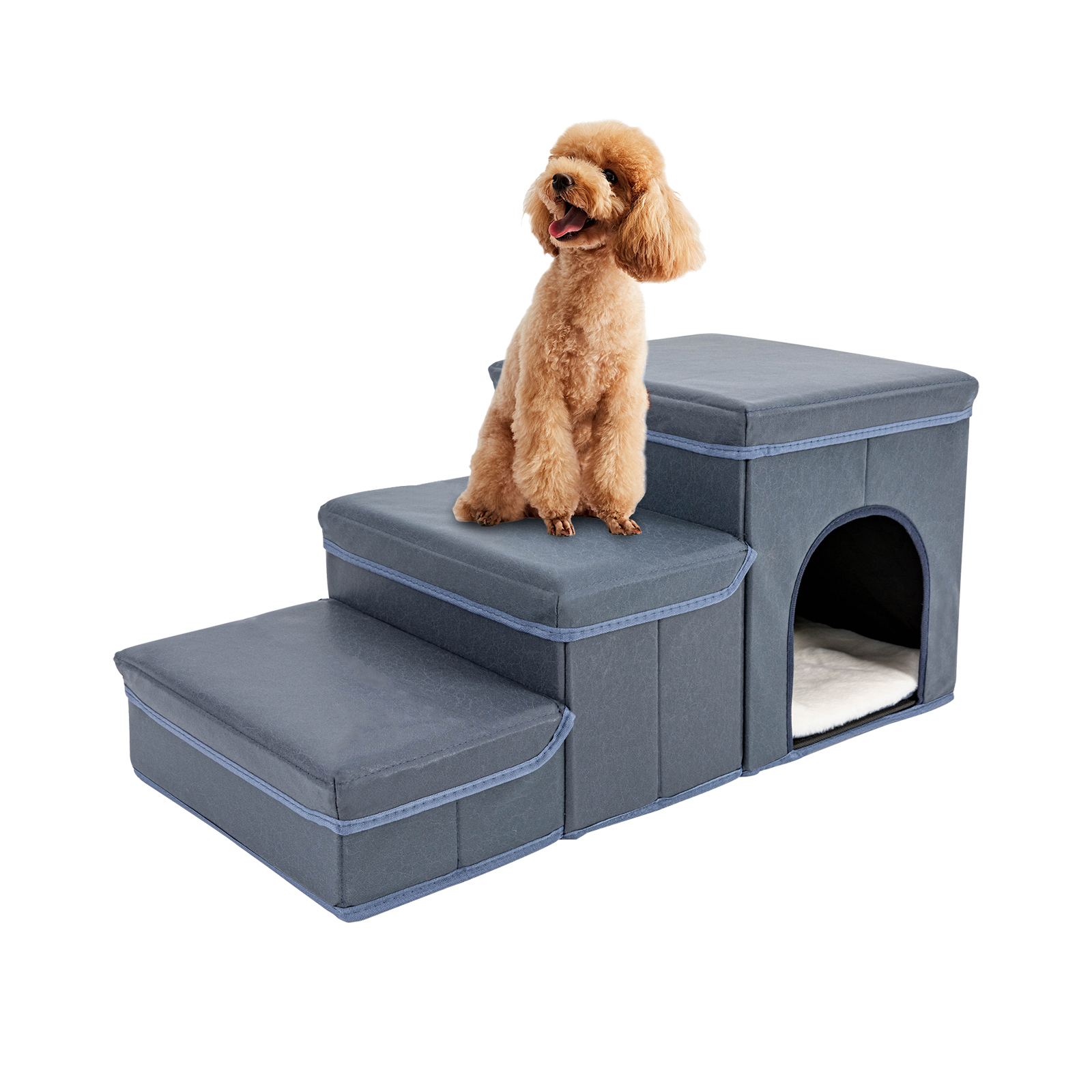 Loyalheartdy Portable Foldable Pet Stairs for High Beds Couches Puppy