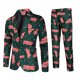 thumbnail image 3 of Traje de negocios informal navideño para hombre, 2 piezas, chaqueta de un botón, pantalones, feo y divertido conjunto con estampado de muñeco de nieve y alce navideño para hombre, 3 of 5