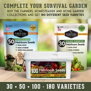 Farmer 100 Pack Vegetable Seeds - Full Sun Annual - Emergency SeedsVault