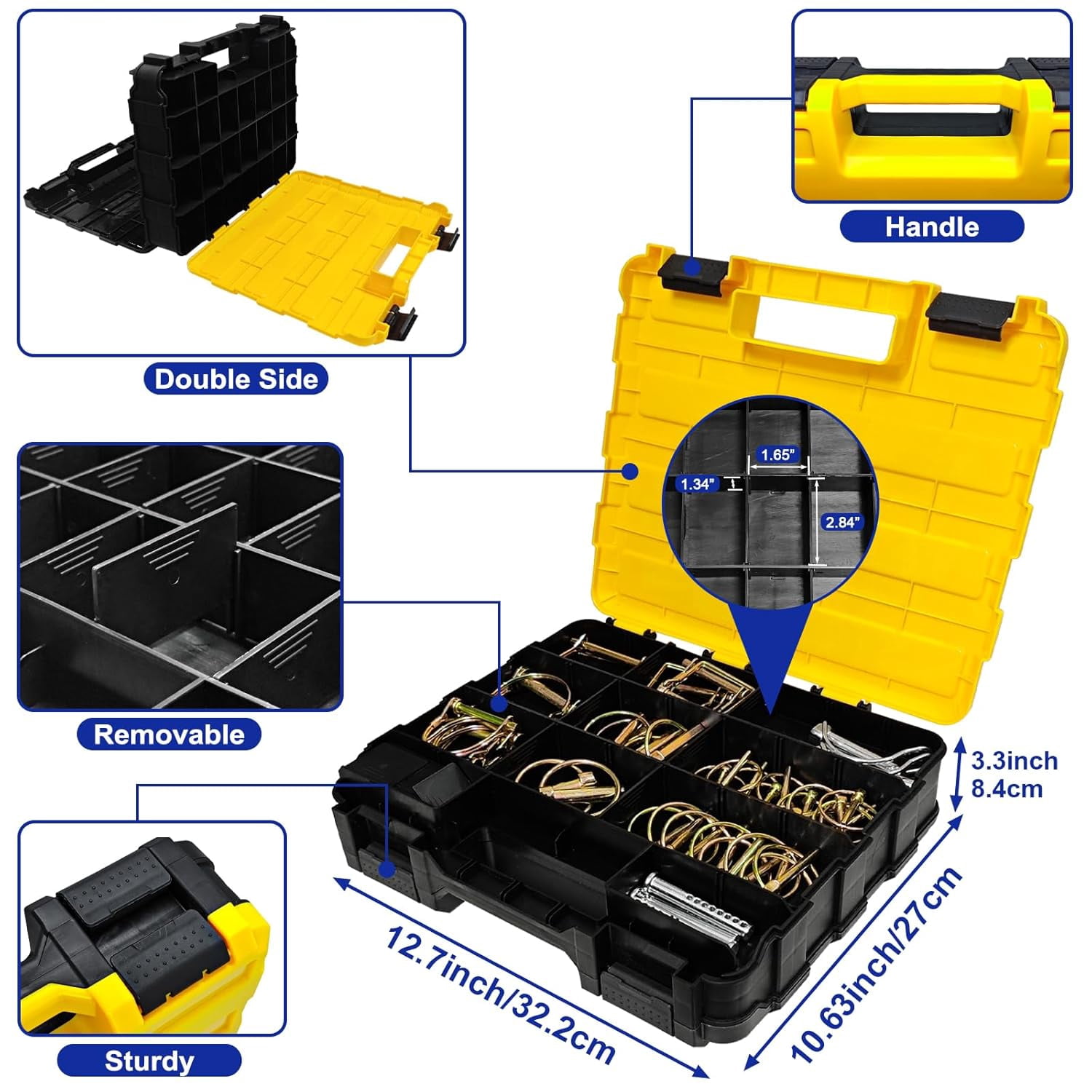 367 PCS Heavy Duty Pin Assortment Kit, Hitch Pins R Clip PIns/ Hair Pins/ Lynch Pins/ PTO Pins/ Cotter Pins/ Clevis Pins for Trucks Trailers Tractors Mowers 3 Point Accessories, Farm, Lawn and Garden