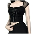 thumbnail image 1 of Gibobby Blusas De Mujer Slim Lace Splicing Collar Gothic Mujeres Sexy Mesh Blusa de mujer（Negro， XL), 1 of 5