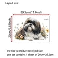 thumbnail image 4 of Adhesivo de pared con forma de perro Shih Tzu con flores, PVC, extraíble, 4 of 4