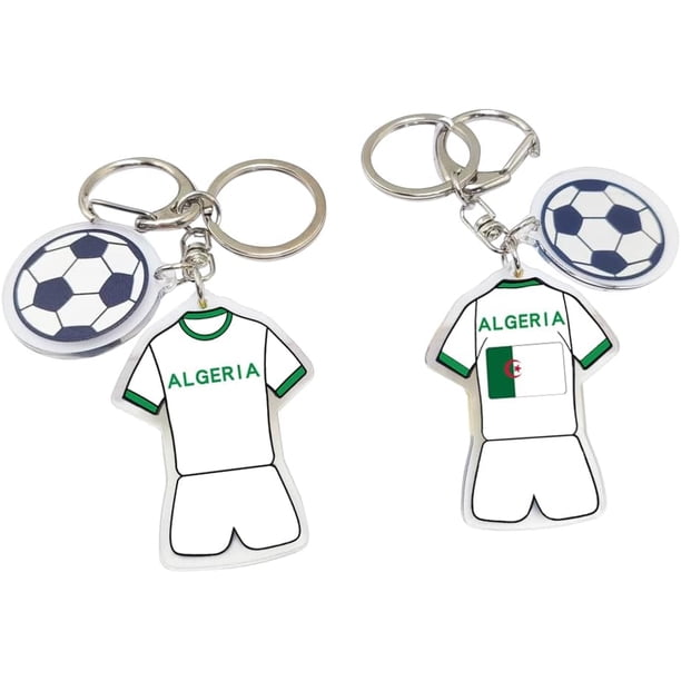 Yanonmyfd2026 World Cup Soccer Keychain - World Cup Pride Accessory, Football Fan Gift & Souvenir (2PCS),Algeria