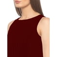 thumbnail image 4 of eloria Women's Georgette Pleated Boat Neck Sleevless Summer Casual Midi Dress, Color : Dark Maroon | Size : XL, 4 of 6
