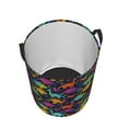 thumbnail image 3 of Balery Colorful Dinosaur Round Laundry Basket with Handles Waterproof Freestanding Laundry Hamper for Clothes Toys in the Dorm and Family-, 3 of 8