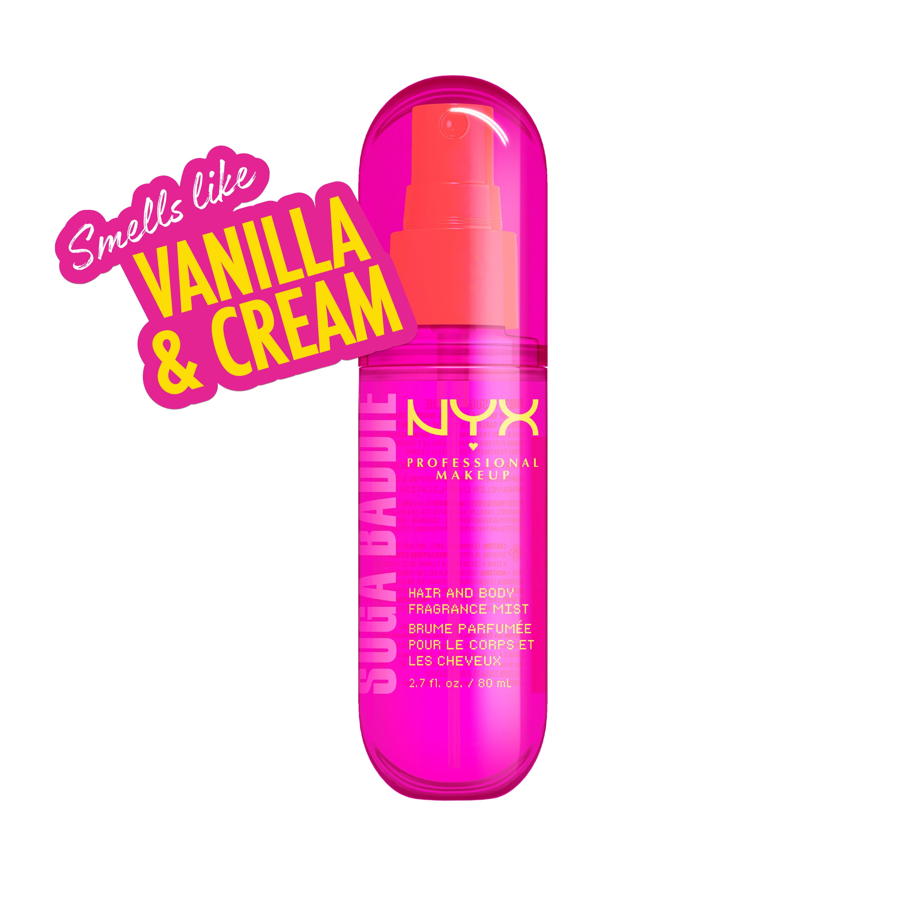 NYX Professional Makeup Fat Oil Vanilla Whipped Cream Body Spray Hair Mist, Suga Baddie, 2.7 fl oz