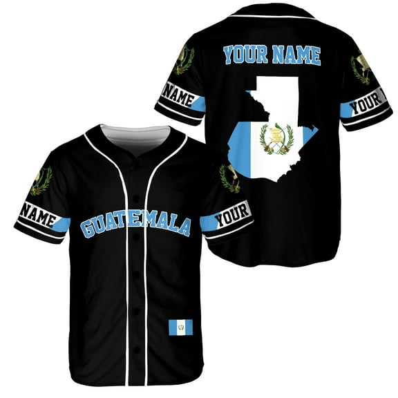 Lotusprinthandmade Personalized Guatemalan Baseball Jersey Shirt XS-5XL Multicolor, Guatemala Jersey