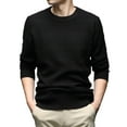 thumbnail image 3 of TINZ Knit Sweater Coat Long Sleeve Crewneck Pullover Soft Textured Pattern Design Comfortable Warm Casual Wear Modern Winter Jacket for Men Medium Length Winter Coats for Men, 3 of 3