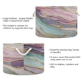thumbnail image 3 of Round Toy Storage Basket Foldable Storage Basket for Home Decor Laundry Basket20" x 14" Colorful Beautiful Marble Veins, 3 of 6