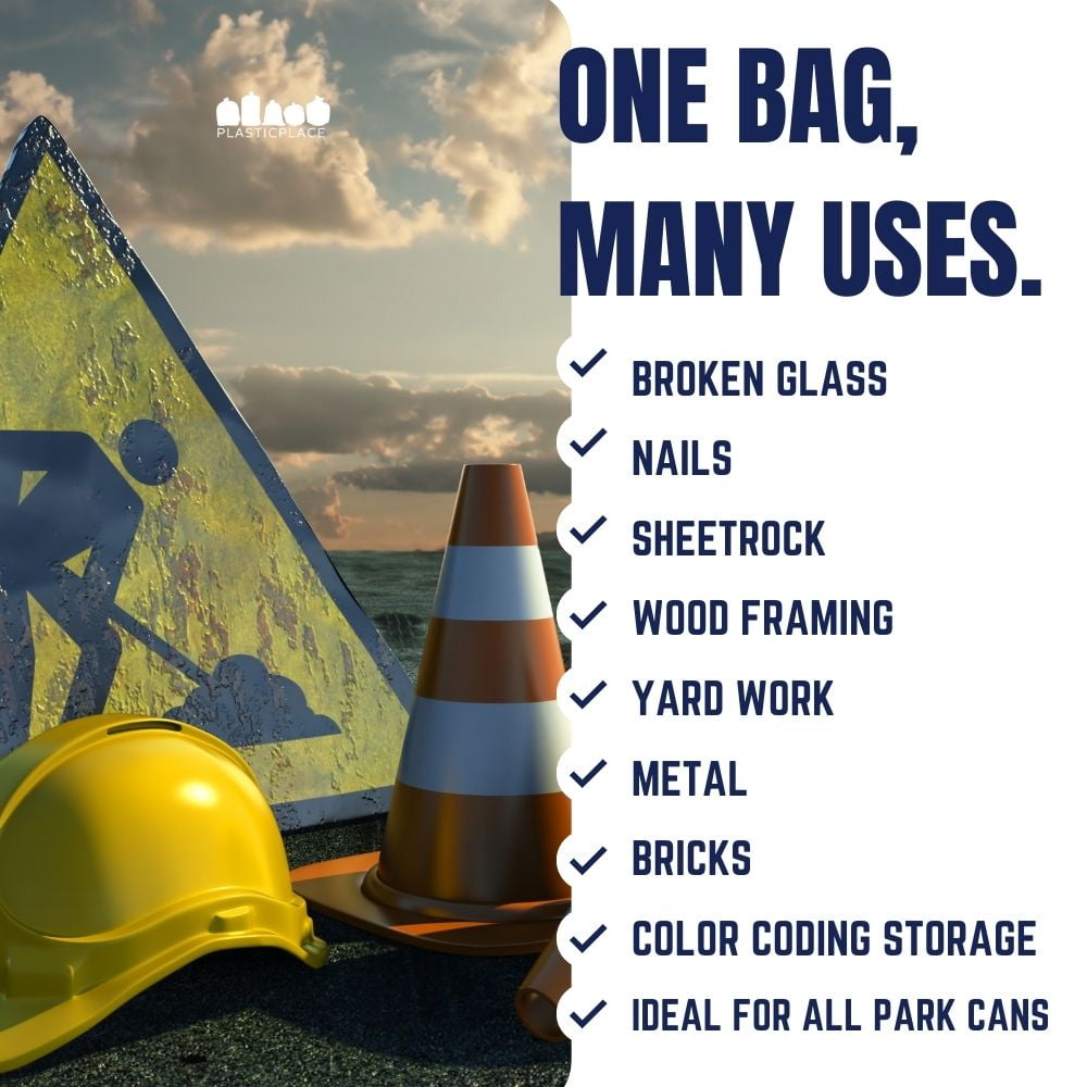 Plasticplace 32-33 Gallon Trash Bags │ 1.5 Mil │ Orange Garbage Can Liners │ 33” x 39” (100 Count)